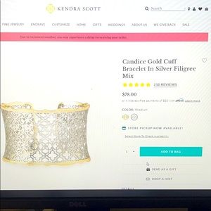 Candice Gold Cuff Bracelet Kendra Scott